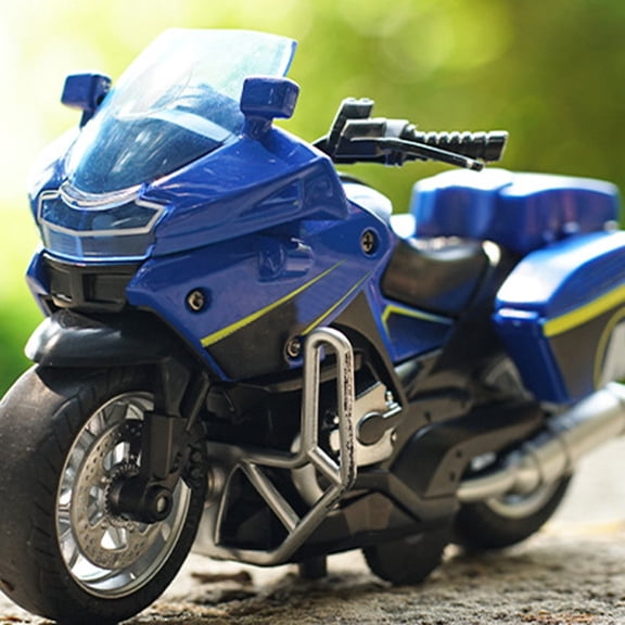 Goowood Motorcycle Toy for Kids 3-5 Patrol Police Toy Motorcycle with Flashing LED Lights and Sound Effects Pull Back Vehicle for Boys Gift