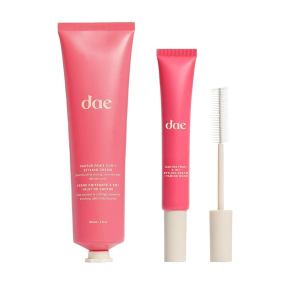 DAE Cactus Fruit 3-In-1 Styling Cream & Taming Wand Set, Anti-Frizz Hair Cream & Flyaway Control, Vegan Citrus Hair Styling Duo, 5 oz + 0.6 oz