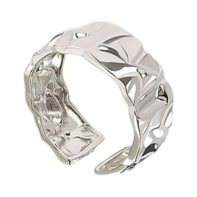 Finger Band Dress Up Adjustable Charming Concave-Convex Irregular Wide Ring