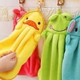 thumbnail image 4 of Animal Hand Towel Super-absorbent Cartoon Hanging Washcloth (Yellow Duck), 4 of 5