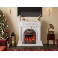 thumbnail image 6 of BOSHIRO Electric Fireplace with Mantel, 51Inch Solid Wood TV Stand with Fireplace, Vintage Birdcage Heater for Living Room Bedroom, 6 of 7