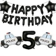 thumbnail image 6 of Police Themed Party Decorations Set, Happy birthday balloon , Police Car Foil Balloons, Number 1 Balloon For Kids Boys Police Themed Party Decoration, 6 of 10
