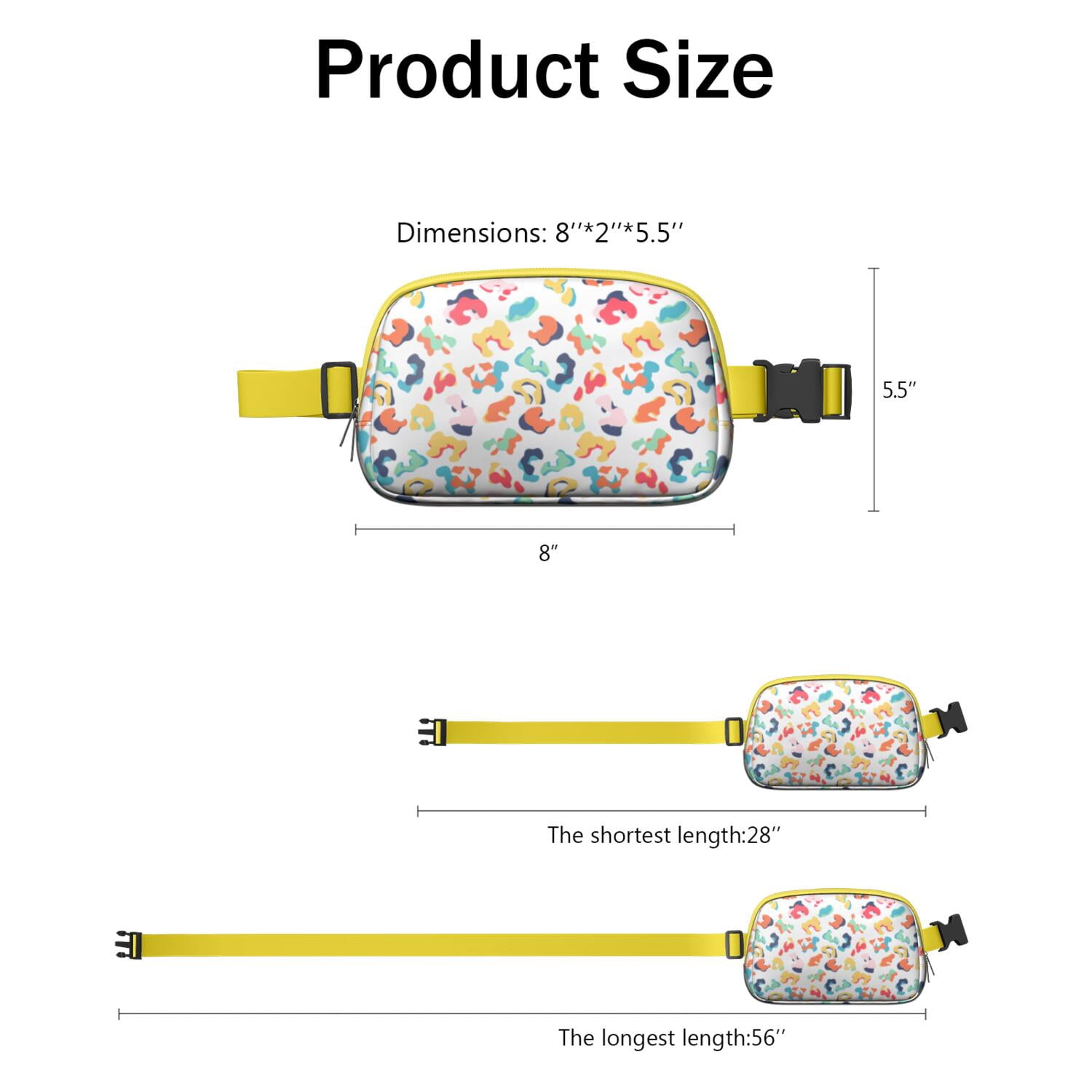 Leopard Print Fanny Pack – Stylish Animal Belt Bag with Modern Spots Pattern, Fashion Texture Design