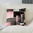 thumbnail image 2 of YST Geometric Reversible Outdoor Throw Pillow Covers 20 x 20-Inch Pink Grey Black Buffalo Check Pillow Covers Home Decor for Modern Abstract Square Cushion Covers Set of 2 Stripe Line Geometry, 2 of 6