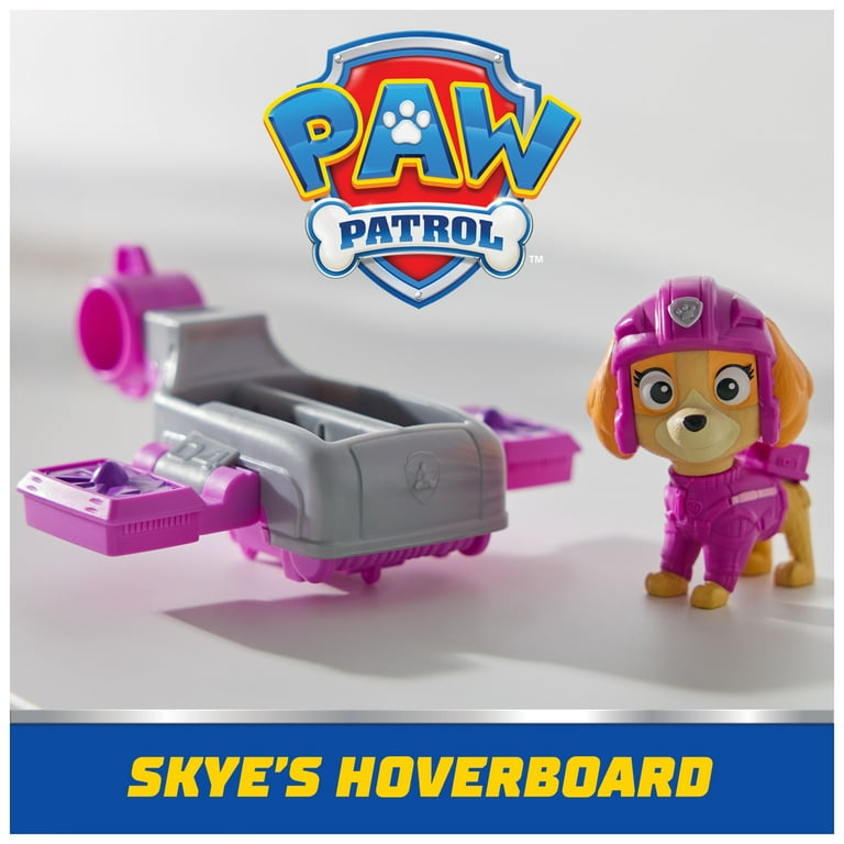 Paw Patrol Action Pups - Skye With Hoverboard Transforming Vehicle, Figure With Folding Wings, Over 5 Inches Tall