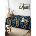 thumbnail image 3 of Vintage Floral Couch Cover, Country Flowers Abstract Art Blue Yellow Sofa Cover Blanket for 2 Seat Cushion, Sectional Sofa Slipcover Furniture Protector for Living Room Bedroom 71''x102'', 3 of 9