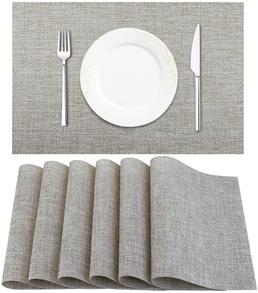 Placemats Set of 6 1 Table Runner Stain Resistant Washable PVC Table Mats