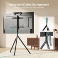 thumbnail image 6 of Tripod TV Stand for 45–65 Inch TVs with Shelf, Swivel & Height Adjustable Easel TV Stand, Holds up to 88 lb, VESA up to 400x400 mm, Floor TV Stand for Samsung, LG, Sony TVs, Black, 6 of 10