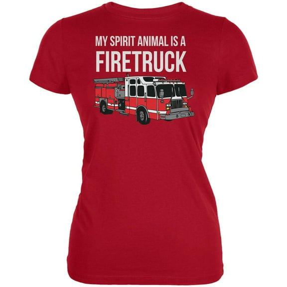 Spirit Animal Firetruck Red Juniors Soft T-Shirt - 2X-Large