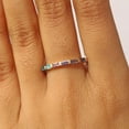 thumbnail image 4 of Baguette Rainbow Sapphire Eternity Ring, 925 Sterling Silver Multi Gemstone Stackable Band, Wedding Jewellery, Birthday Gift Band., 4 of 5