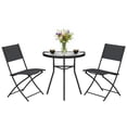 thumbnail image 1 of Outsunny Ensemble Bistro d'Extérieur avec Chaises Pliantes, Table Semi-Circulaire, Noir, 1 of 10