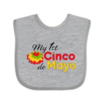 Inktastic My First Cinco de Mayo with colorful flower Boys or Girls Baby Bib