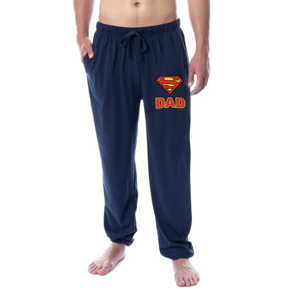 DC Comics Mens' Superman Super Dad Character Father's Day Sleep Jogger Pajama Pants