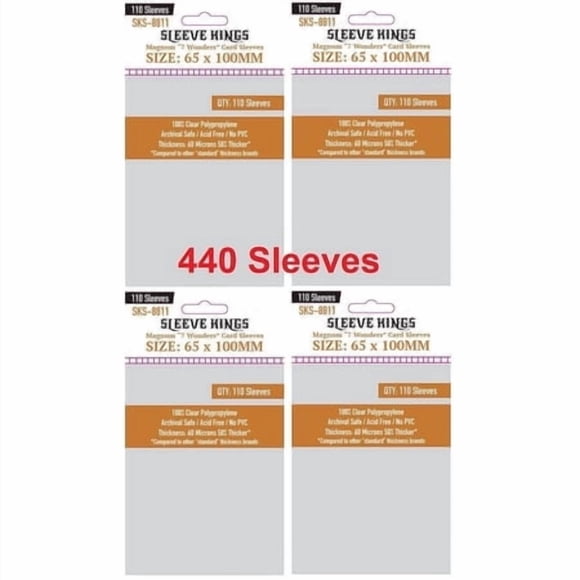 Sleeve Kings Magnum "7 Wonders" Protège-Cartes 65 X 100 mm (4X110 Pack 440 Protège-Cartes)