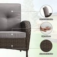 thumbnail image 5 of Opohoro 7-Piece Outdoor Conversation Set with Lounge Chairs, Patio Sofa and Ottomans, Coffee & Side Tables, Brown/Gray, 5 of 17