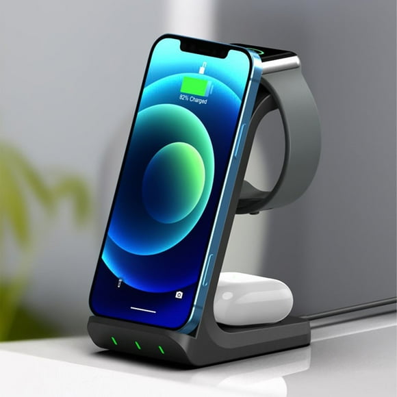 Cell Phone Car Mount, Wireless Charging Station 3 in 1 Charging Station for Multiple Devices 15w Wireless Charger Stand IOS/Android