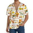 thumbnail image 3 of Disketp Men's Hawaiian Autumn Forest Animals Print Shirts Button Down Holiday Beach Shirts-Small, 3 of 7