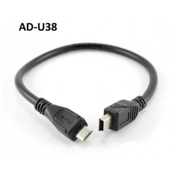 8inch USB 2.0 Microb to USB Minib Male/male Adapter Cable Walmart