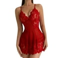 thumbnail image 5 of Linfrsh Lingerie for Women Silk Satin Nightgowns Soft Sexy Lingerie Dress Satin Chemise Sleepwear Z1-Red,L, 5 of 7