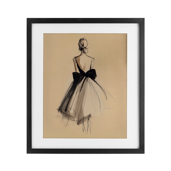 Stupell Industries Art Deco Back With A Bow Dress Black Framed Print Under Glass, 13 x 16, by Svetlana Aleynikova