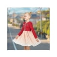 thumbnail image 4 of Girls Dress Red Pearl Pocket Sequin Vintage Classic Christmas Long Sleeve 7 Years, 4 of 8