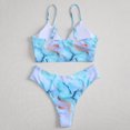 thumbnail image 6 of DOPI Women Push Up High Cut Hight Waist Bikini Set Two Piece Water Color Swimsuit, 6 of 6