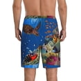 thumbnail image 3 of Easygdp Colorful Coral Reef Men's Short Pajama Pants, Sleep Shorts, Household Pants, Casual Pants with Pockets - Large, 3 of 9