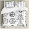 thumbnail image 3 of Ambesonne Occult Spiritual Set with Circular Pentagram Icons Hidden Knowledge of Cosmos Print Duvet Cover Set, 3 of 3