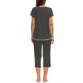 thumbnail image 3 of MINTLIMIT Women's Short Sleeve Tops and Capri Pants Solid Pajama Sets, 3 of 3