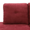 thumbnail image 5 of Hommoo Modern Flannel Living Room Furniture Sets Sectional Couches and Sofas, L-Shaped Sectional Couch Sofa, Red(No Ottoman), 5 of 7