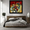 thumbnail image 3 of Betty Wittwe 26x26 Black Modern Wood Framed Wall Art Titled - Les clowns musiciens, 3 of 6