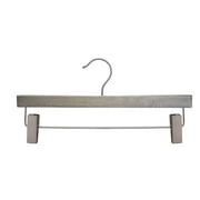 NAHANCO 14" Wooden Pant Hanger,Greywash (Pack of 100)