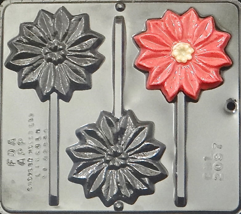 3 Pack 1 Design Silicone Candy Mold-Christmas Poinsettia 9 Cavity