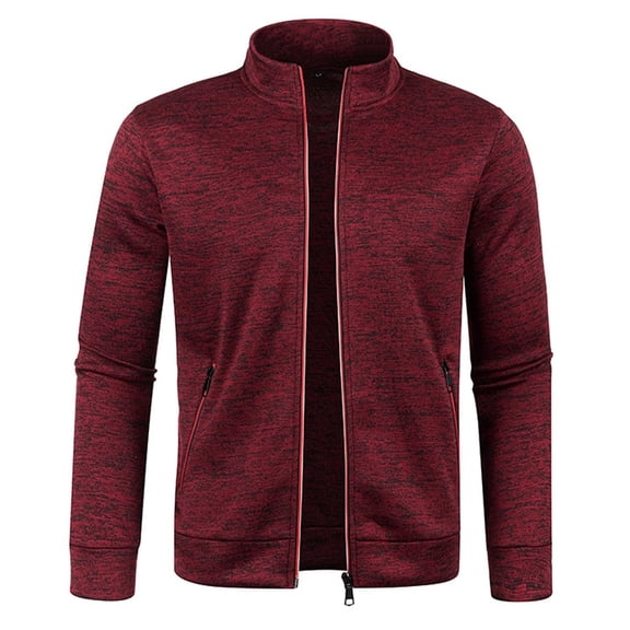 Men's Mock Neck Full Zip Sweatshirts Lightweight Fall Fleece Lined Long Sleeve Jackets with Zipper Pockets
