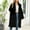 Black, variant on Women's Faux Fur Jackets & Coats Long Fall Winter Fluffy Open Front Luxury Jacket Turn-Down Collar Warm Overcoat Beige 2XL