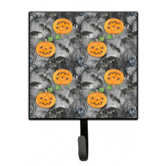 Carolines Treasures BB7525SH4 Watecolor Halloween Jack-O-Lantern Bats Leash or Key Holder Single Hook multicolor