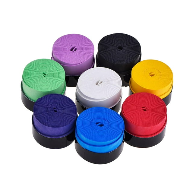 EeaseCA 10Pc Sticky Sweatband Smooth Adhesive Sweat Absorbing Grip Tape Overgrip for Badminton Squash Racket and Fish Rubber (Random Color)