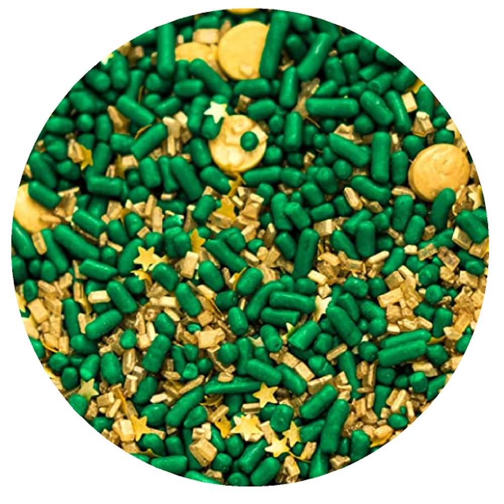 Sprinkle Deco® Emerald Green and Gold Edible Decoration Confetti