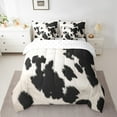 thumbnail image 2 of Erosebridal Black White Cow Print Bed in a Bag Queen Size, Farm Animal Cowhide Bed Set Breathable 7pcs, 2 of 4