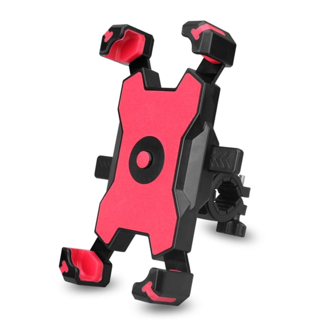 Graflsoa 360° Rotatable Handlebar Phone Mount with Quick-Release Button, Secure Grip, Red (Type 1)