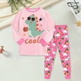 thumbnail image 2 of Gubotare Kids Pajamas Set Boys' Long Sleeve PJ Set - Breathable & Lightweight Fabric 2T 3T (Light Pink,2-3 Years), 2 of 5