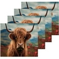 thumbnail image 2 of GZHJMY Highland Cow Cotton Washcloths Set of 4, 12"x12" Super Soft Absorbent Wash Cloths Bathroom Face Cloths Fingertip Towels for Gym Hotel and Spa, 2 of 7