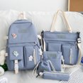 thumbnail image 3 of Bolsa 5pcs/set Mujer Mochila Moda Casual Mochilas Escolares Lona para Vacaciones (Azul) Likrtyny Para Estrenar, 3 of 8
