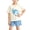 Blue, variant on Kids Tracksuit Girls Boys 2 Piece Outfits Short Sleeve Crew Neck Shirts Tops Wide Leg Shorts Pockets Color Blocked Co Ord Set Summer Casual Comfy Loungewear Sports Black 18-24 Months