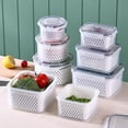thumbnail image 7 of OAVQHLG3B Vegetable Containers for Fridge Produce Saver Container Fruit Storage Organizer,BPA-Free Fridge Organize Containers with Lid & Colander for Salad Lettuce Berry Storage Stay Fresh(1250ml), 7 of 7
