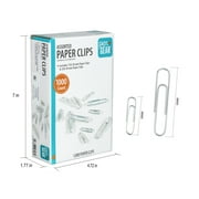 مشابك ورق Pen+Gear، فضية، أحجام متنوعة، 1000 قطعة