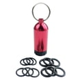 thumbnail image 3 of Llavero de latón para minitanque de buceo, resistente para sellos de válvula de cilindro, 8 x 2,2 cm, accesorio con juntas tóricas de goma y clip para Rojo, 3 of 8