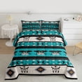 thumbnail image 2 of Feelyou Boho Moth Aztec Full Size Comforter Sets, Moon Sheep Skeleton Bedding Sets, 3pcs, 2 of 8