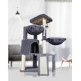 thumbnail image 4 of Three Layer Cat Tree with Cat Condo and Two Hammocks,Grey, 4 of 7