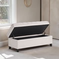 thumbnail image 2 of GZXS 50-Inch Storage Bench, Flip-Top Ottoman with Comfortable Fabric Upholstered Seating & Wood Legs, for Living Room/Foyer/Hallway, Light Gray, 2 of 8